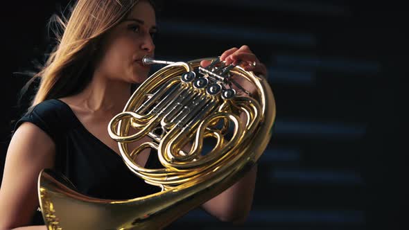 Young Beautiful Plays the French Horn alt