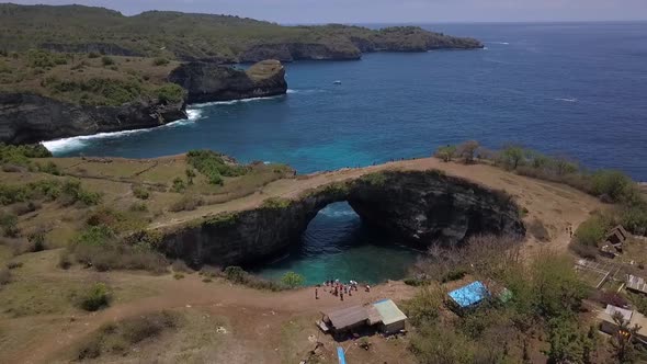 1 million $ drone aerial view flight of natural bridge instagram influencer spotBroken Beach at Nus alt