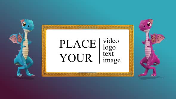 Dragons Dancing Near Horizontal Photo Frame alt