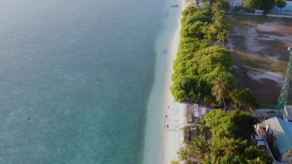 Ukulhas Maldive Island Sunset Aerial View