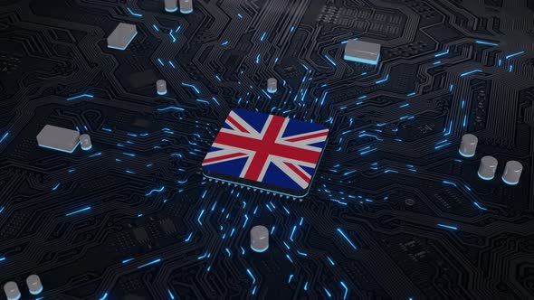 United Kingdom Flag on the Operating Chipset circuit board alt