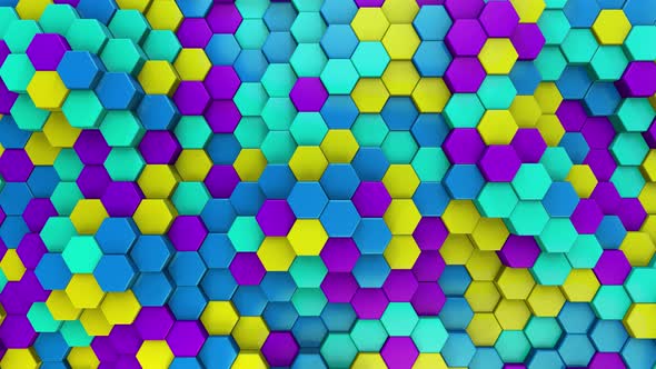 Hexagon Background Retro 80s - 4K alt