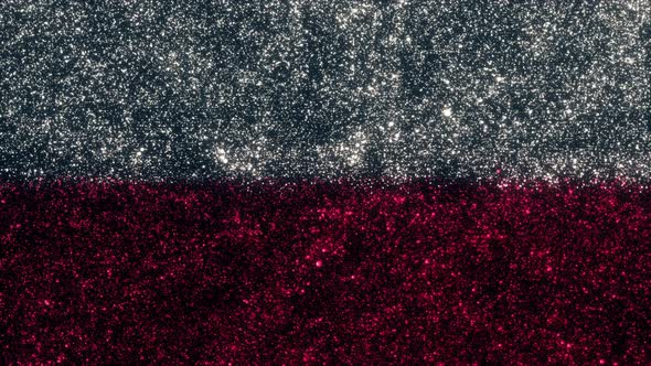 Poland Flag With Abstract Particles
