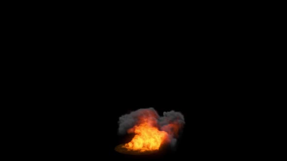 3d Animation Rising Fire From The Funnel, Burning Chemical 