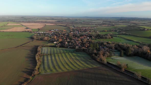 Fenny Compton Warwickshire Village Aerial Winter Landscape Colour Graded