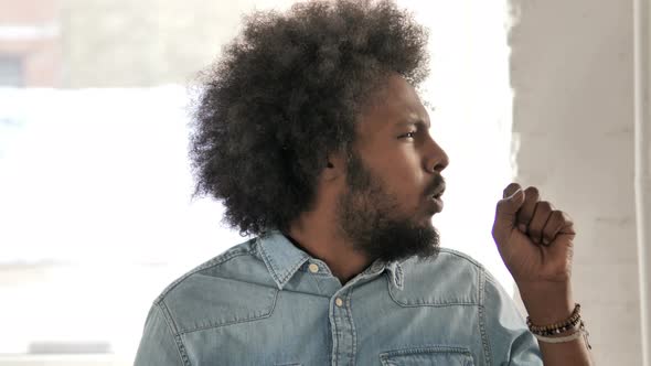 Cough, Sick Man Coughing at Work alt