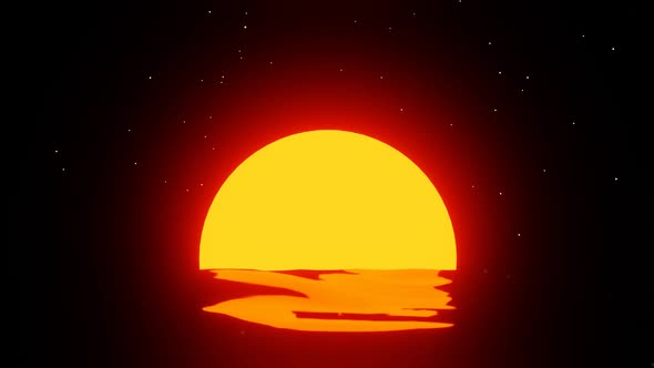 Pretty minimalistic sunset with stars looped