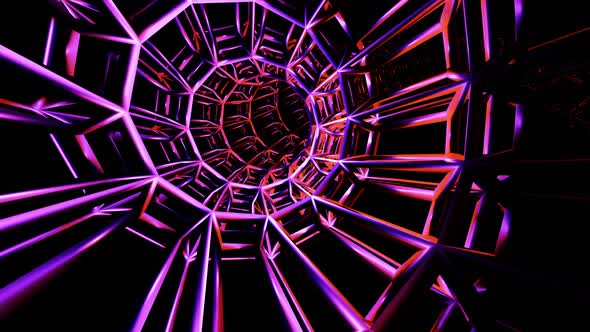 Web tunnel endless loop motion. Neon Seamless vj background