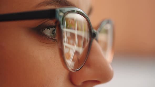 Close up view into the eye of a hacker alt