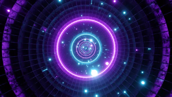 Seamless Loop Motion Graphic of Flying into Rotation Circle Tunnel alt