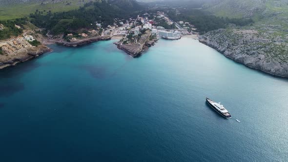 Aerial View of Boat at Seashore