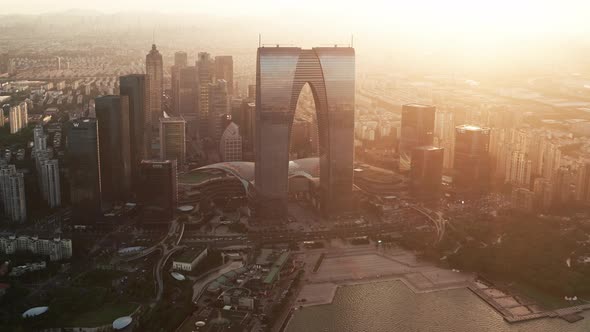 CBD buildings by Jinji Lake in Suzhou alt
