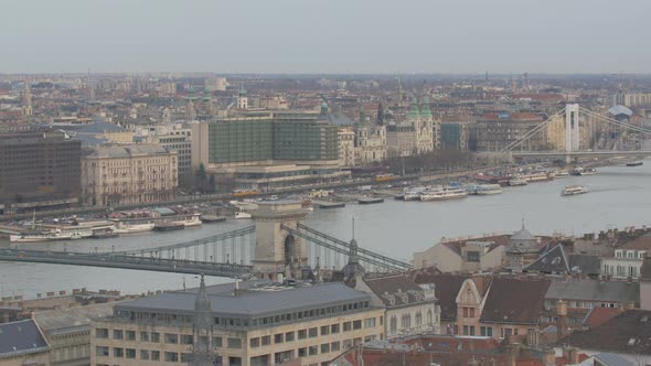Bridges over Danube River in Budapest alt