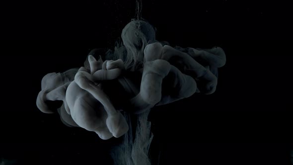 Black Ink Paint Smoke Slowly Flows From the Ball alt