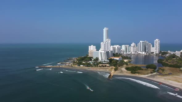 Aerial View of the Tropical Vacations in Luxury Hotel Resort in Cartagena Colombia
