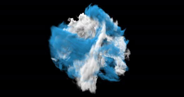 Isolated abstract smoke with turbulent motion loop with alpha