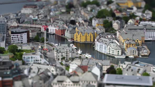 Aksla at the City of Alesund Tilt Shift Lens Norway alt
