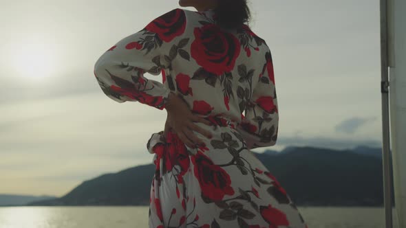 Attractive sensual woman in summer dress alt