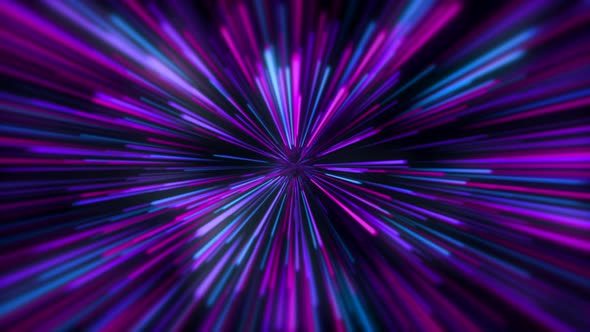 abstract 4k animation flight in retro neon hyper warp space in the tunnel