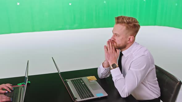 Two Men Iffy Workers While Working Together at One alt