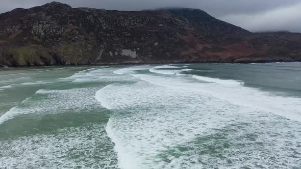 Aerial View of the Dunes and Beach at Maghera Beach Near Ardara, County Donegal, Ireland alt