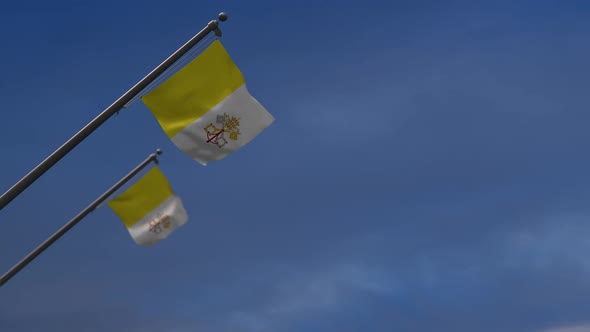 Vatican City  Flags In The Blue Sky - 2K