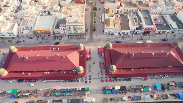 Aerial View of the Olhao Cityscape at Sunrise Algarve Region Portugal alt