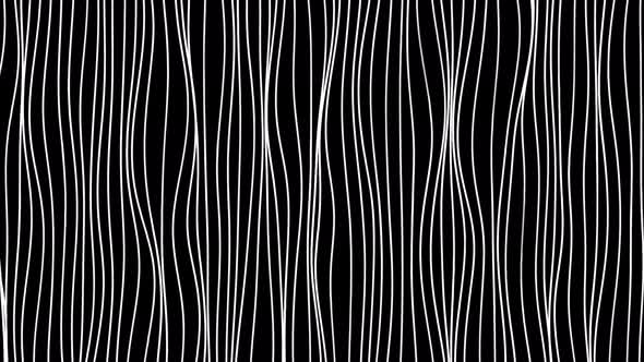 Abstract Curving White Strings Flowing on a Black Background Seamless Loop alt