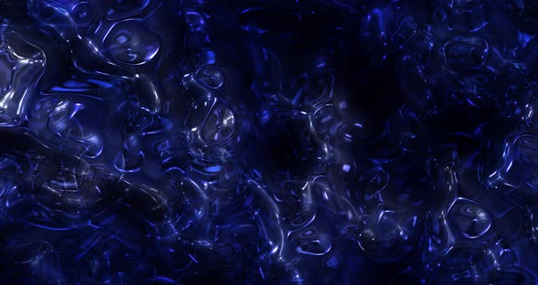 Abstract dark blue animation. Liquid background. Beautiful digital painting movie