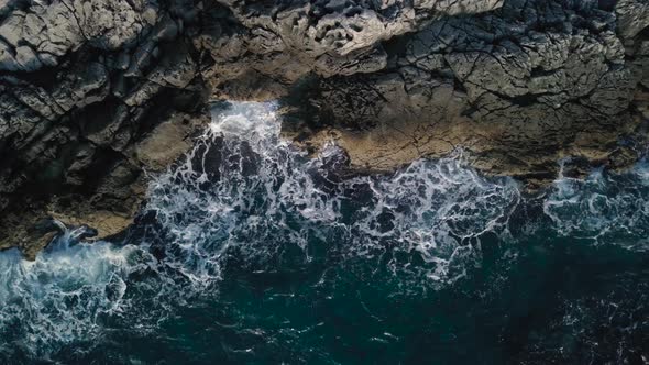 Amazing view on  azure Adriatic sea and rocky shore. Aerial view of Montenegro alt