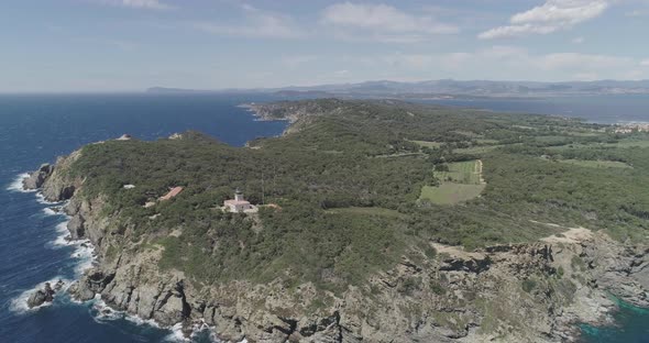 Aerial View of Iles d'Hyeres French Island on a Sunny Beautiful Day