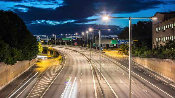 Highway Traffic at Night