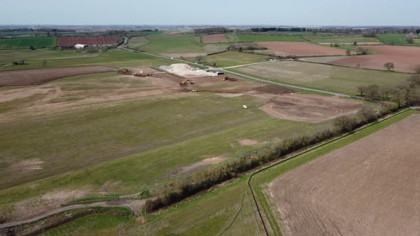 Hs2 Works North Of Grand Union Canal Offchurch Aerial