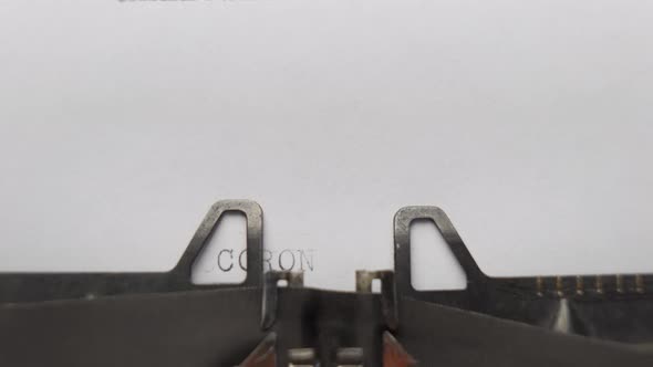 Coronavirus Typed Words on a Vintage Typewriter alt