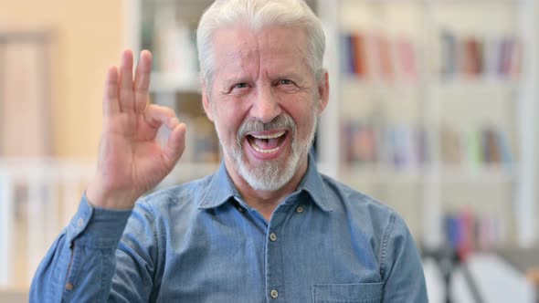 Old Man Showing Okay Sign alt