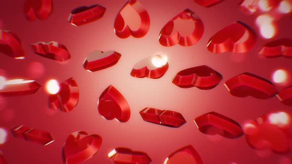 3D Love Heart Background 4K