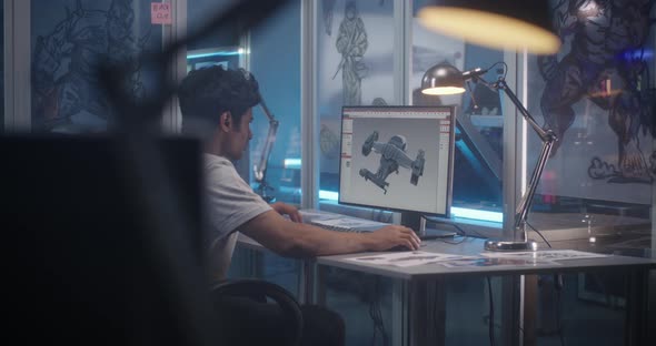 Designer 3D Modeling Aircraft for Video Game alt