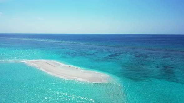 Wide aerial abstract view of a sunshine white sandy paradise beach and blue water background in best alt