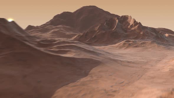 Drone view of the surface of Mars.