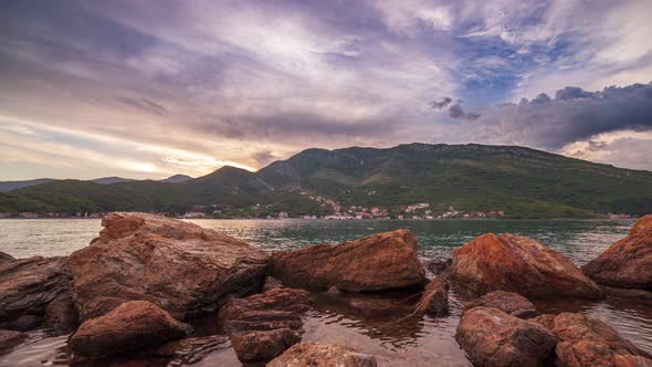 Sunset Over Kotor Bay, Montenegro.
