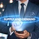Businessman Smartphone Hologram Word   Supply And Demand - VideoHive Item for Sale