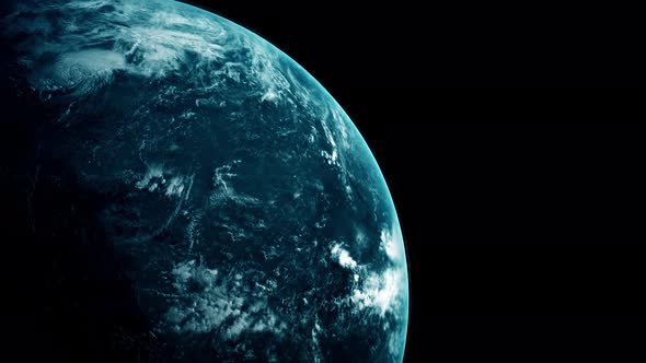 Realistic Earth Rotation View From Space Animation