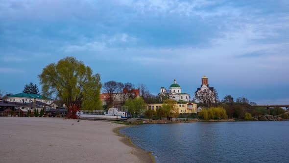 Beautiful hyperlapse, time-lapse on a sandy beach alt