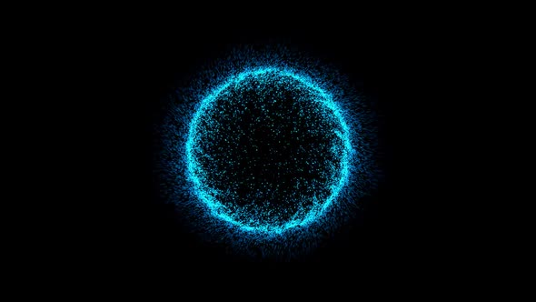 Abstract Blue Science Background with Glowing Circle made of Particles ...