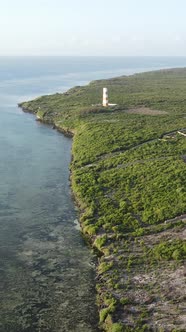 Tanzania  Vertical Video of the Ocean Near the Coast of Zanzibar Slow Motion alt