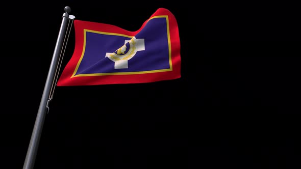 Flag Of Athens City (Greece)  With Alpha Channel 4K alt