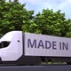 Semitrailer Truck with MADE IN EGYPT Text on the Side