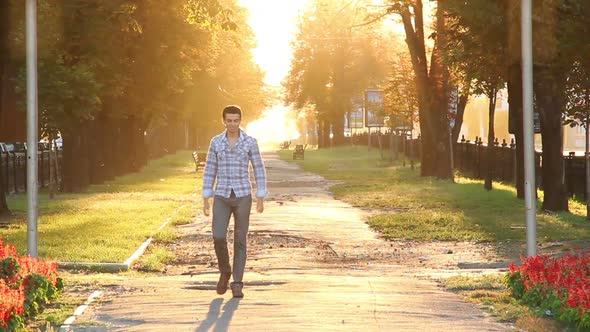 Man Walks Celebrates His Victory, King of World, Glorious Moves alt