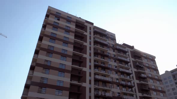 New Highrise Buildings with Cranes and Electrical Cable alt