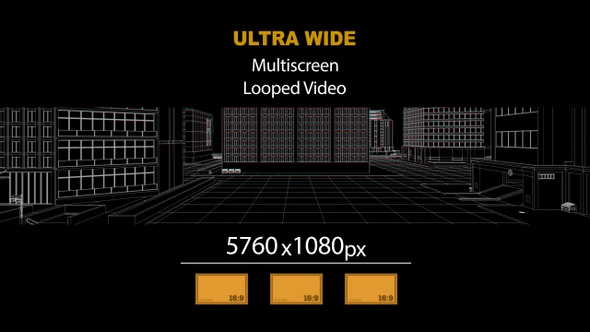 UltraWide HD Wireframe City Side 09 alt